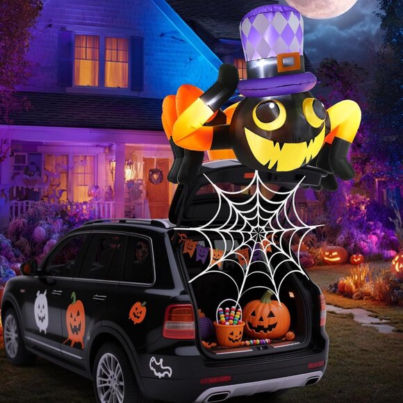 6FT Spider Trunk or Treat Halloween Blow Up Inflatable Decoration with LED Light - Picture 1 of 8
